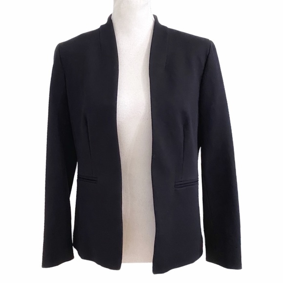 J CREW BLACK TWILL COLLARLESS BLAZER - 6 - Picture 2 of 12
